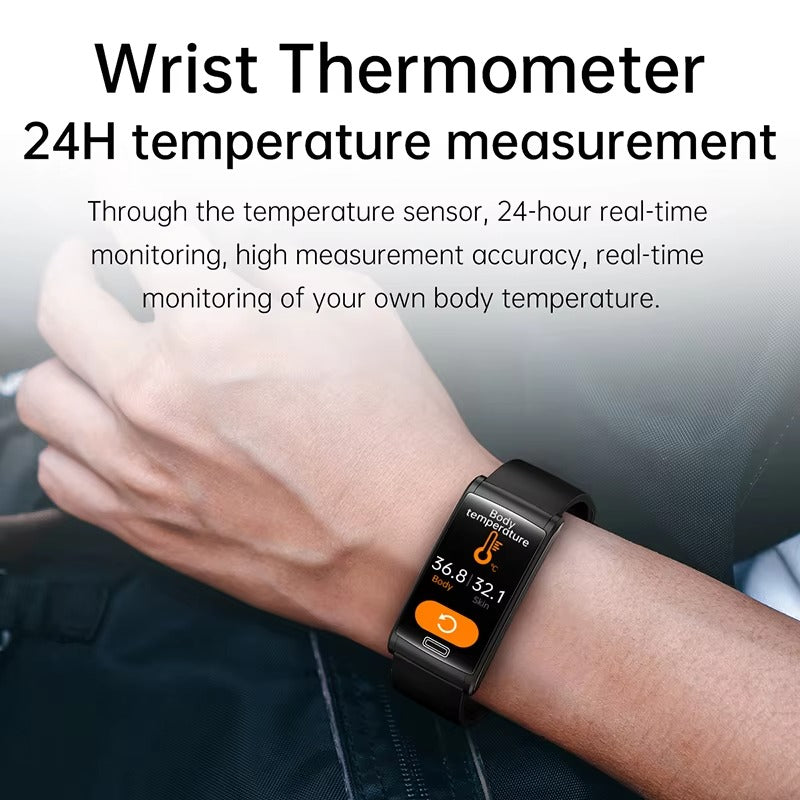 Advanced Health Smartwatch for iPhone – Non-Invasive Blood Glucose Monitor with ECG+PPG, IP68 Waterproof Fitness Tracker 