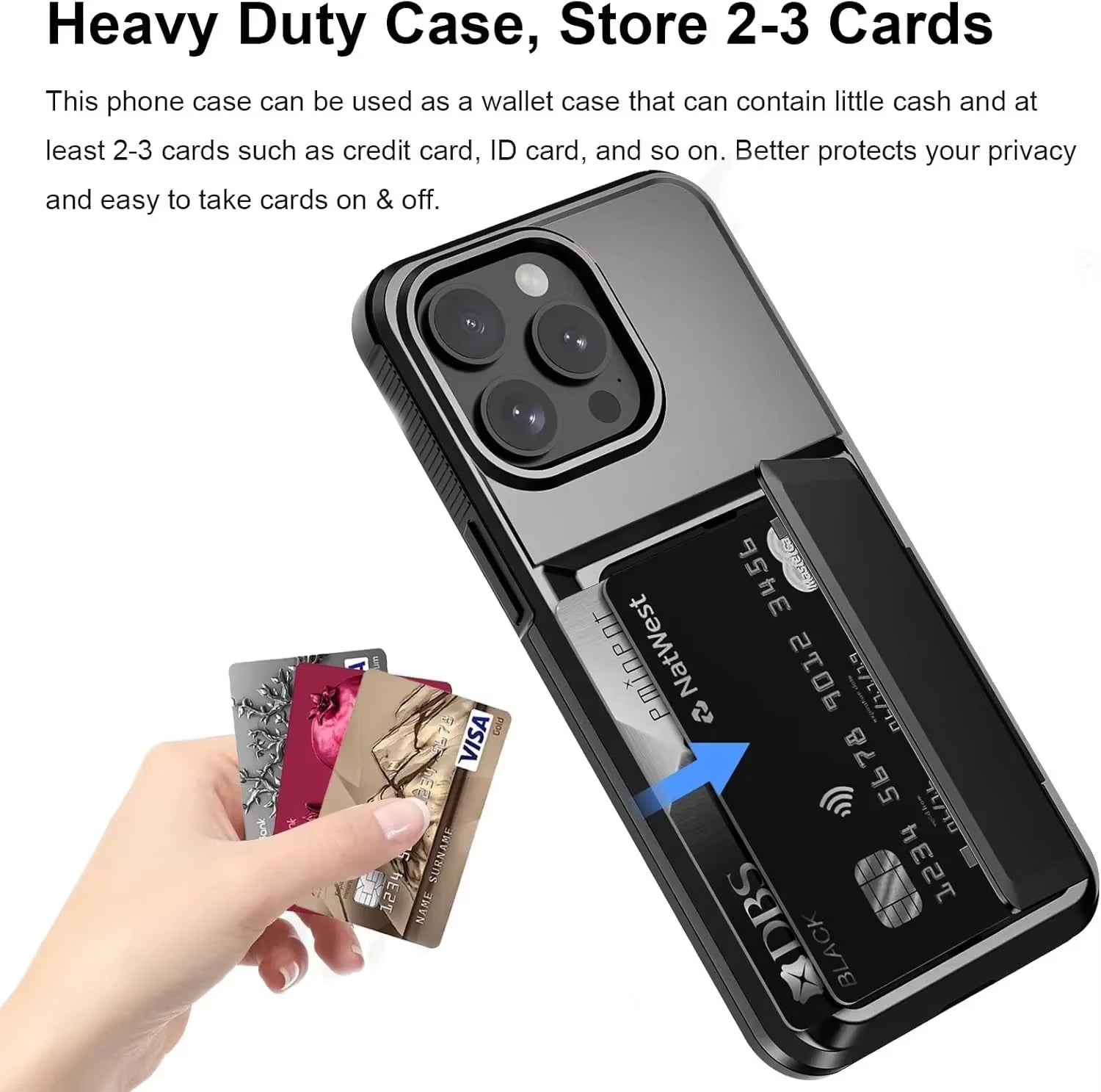 Robust Apple iPhone Case, MagSafe Compatible, Camera Lens and Screen Protection, Ultra Thin, Shockproof, Magnetic, Full All Around Protection, Wallet Card Holder Cover