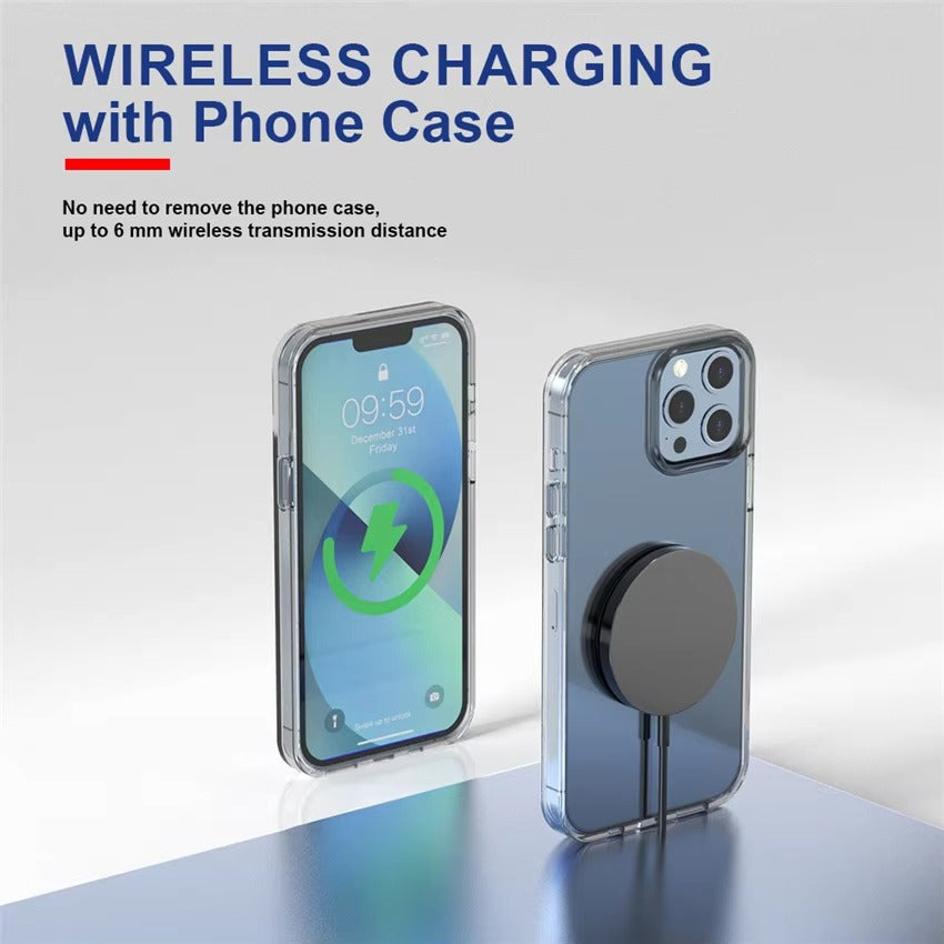 Premium, 30W Magnetic Wireless Charger Pad – Fast Charging Stand for MagSafe-Compatible iPhone, USB-A, PD Power Adapter, 