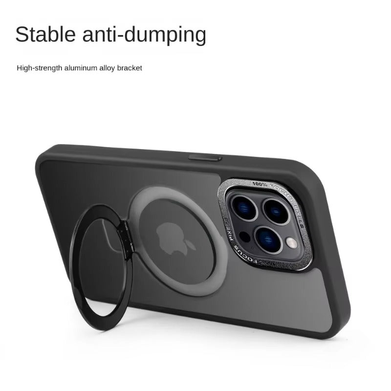 High Quality Apple iPhone Case MagSafe Compatible, Camera Lens & Screen Protection,  Cover with Aluminum Stand & Metal Lens