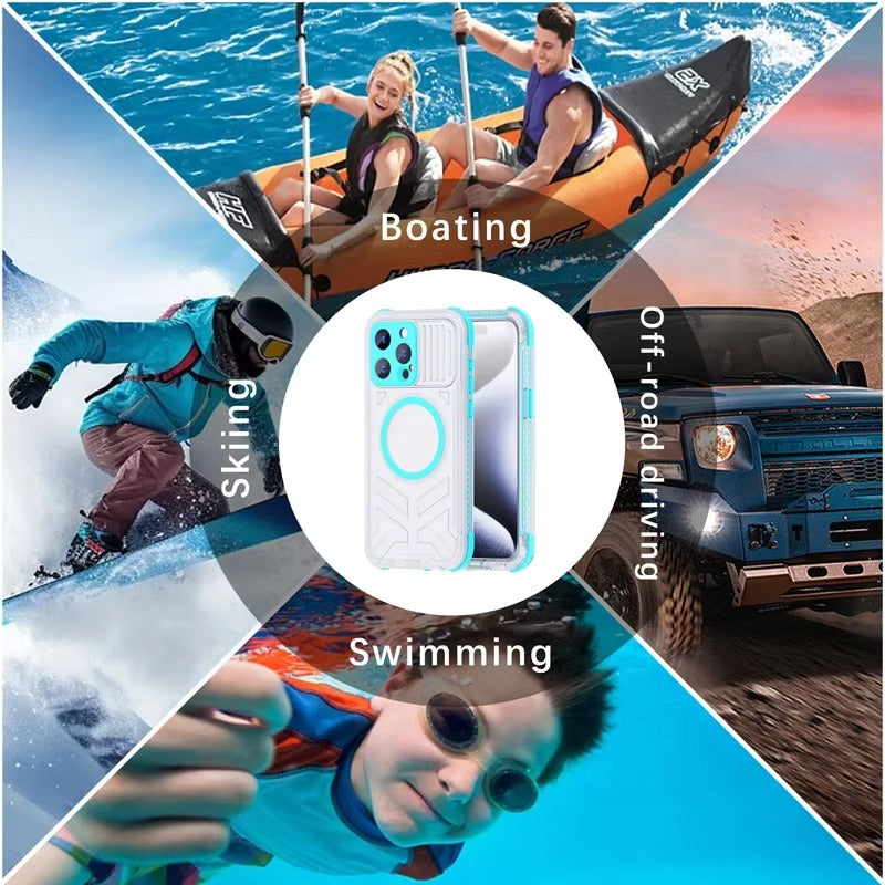 Luxury Apple iPhone Case MagSafe Compatible, Camera Lens & Screen Protection,  Cover with IP68 Sealed Sport Design