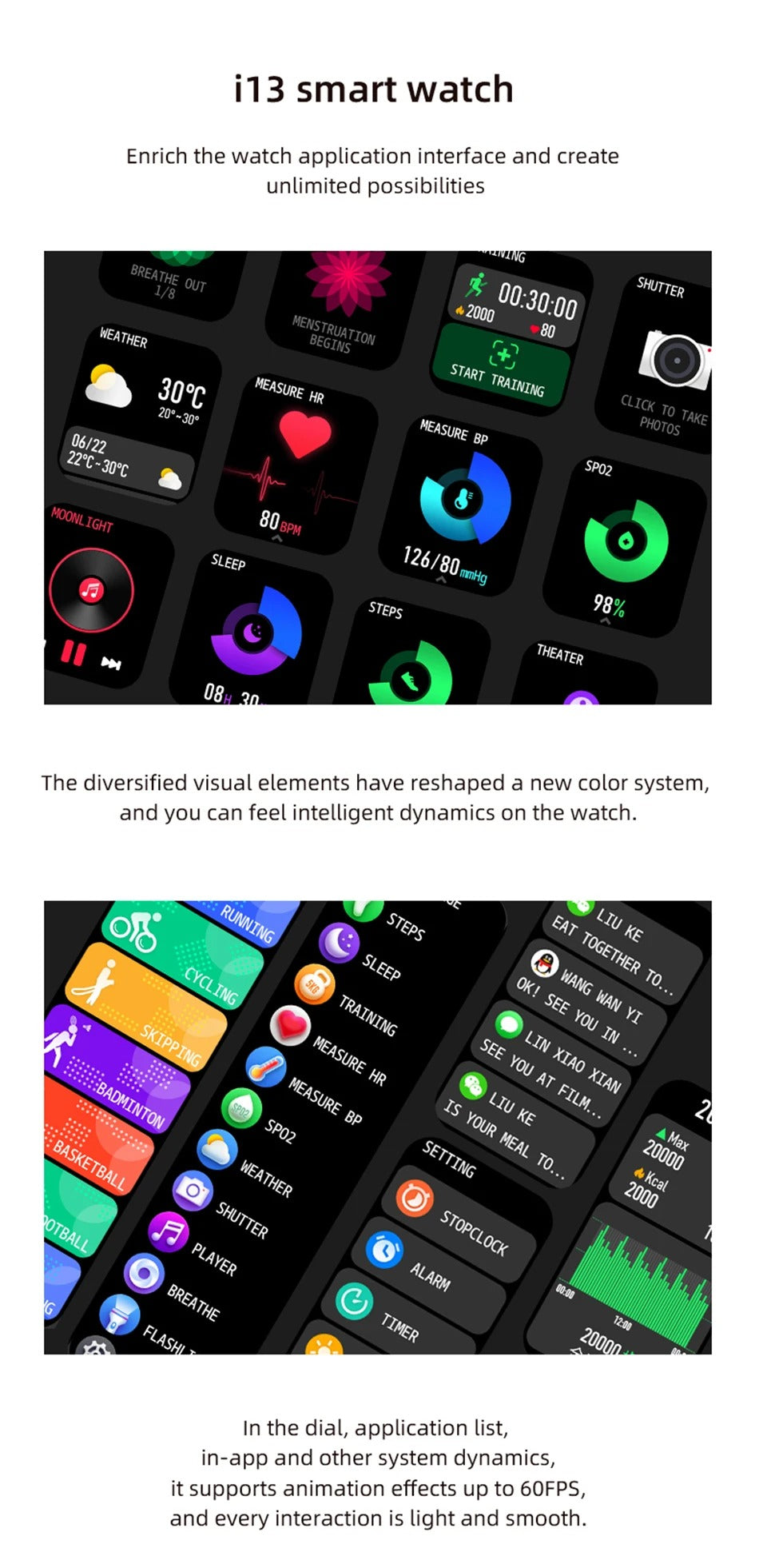 Premium Smartwatch for iPhone – Custom Dial Bluetooth Watch for Men & Women, Full Touchscreen Fitness Bracelet with Waterproof 