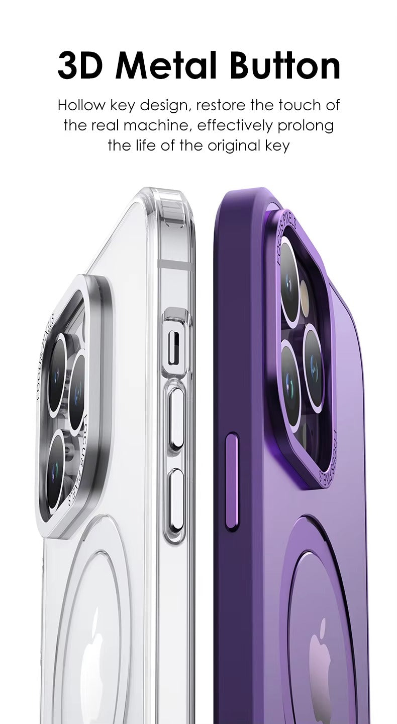 High Quality Apple iPhone Case MagSafe Compatible, Camera Lens & Screen Protection,  Cover with Aluminum Stand & Metal Lens