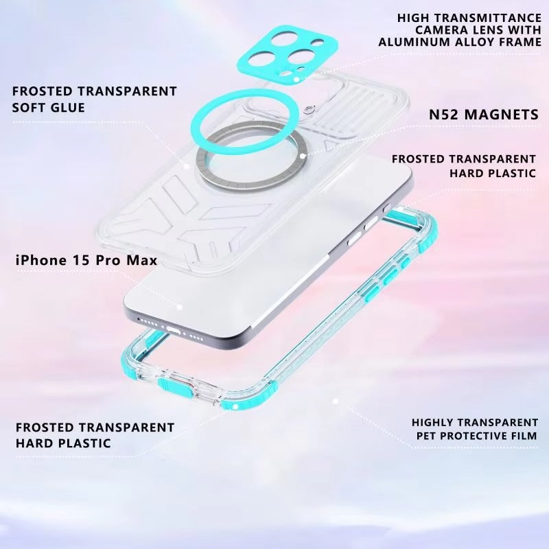 Luxury Apple iPhone Case MagSafe Compatible, Camera Lens & Screen Protection,  Cover with IP68 Sealed Sport Design