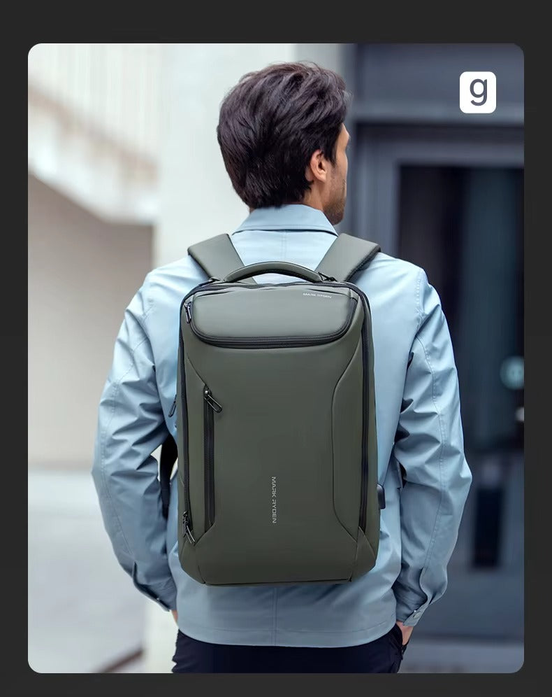 High Quality Waterproof Laptop Backpack for Men, USB Charging Travel Bag, Business Tech Rucksack Fits 17" MacBook 