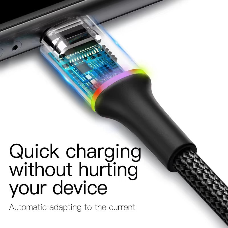 Premium, LED USB Cable for iPhone – Fast Charging Lightning Cord for iPad, iPhone Devices, Data Transfer Wire, Durable Phone 