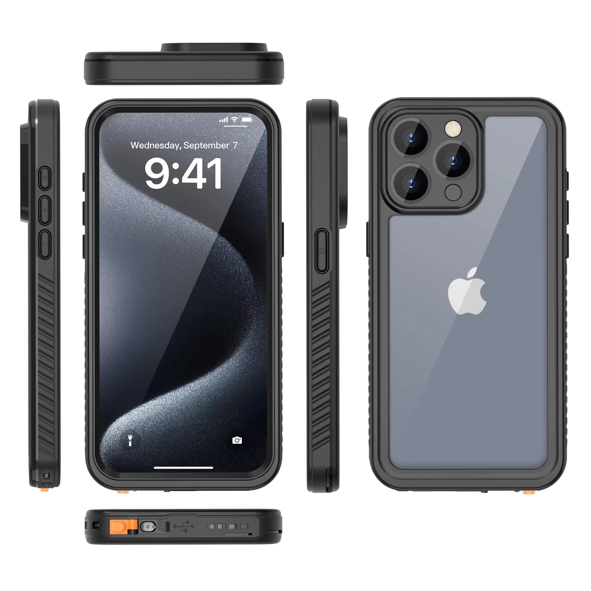 High Quality Apple iPhone Case MagSafe Compatible, Camera Lens & Screen Protection, Cover with IP68 360 Waterproof Shield