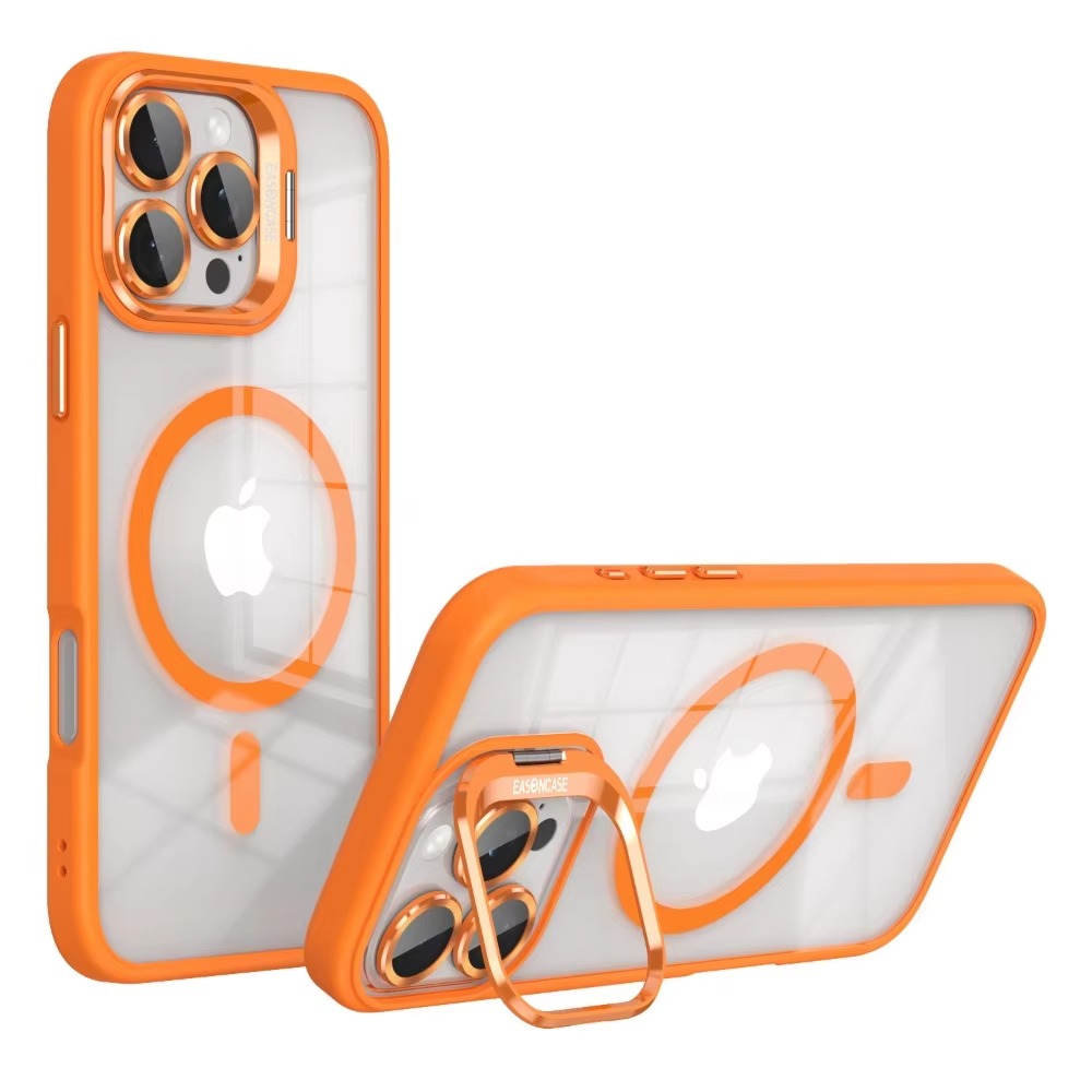 Premium Apple iPhone Case MagSafe Compatible, Camera Lens & Screen Protection, Cover with Transparent Stand & Lens Film