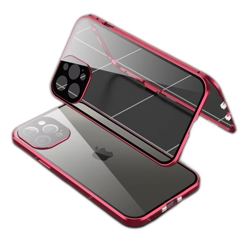 Luxury Apple iPhone Case Compatible, Camera Lens & Screen Protection, Ultra Thin Magnetic Full All Around Protection Cover 