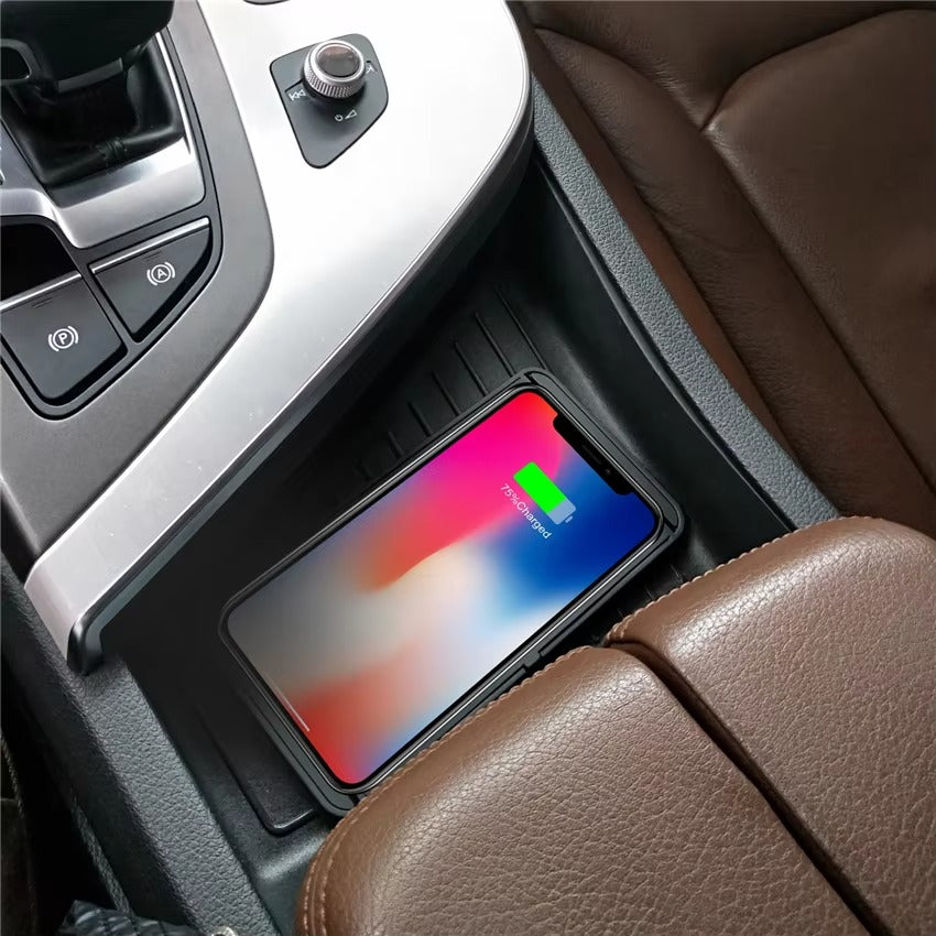 Premium, Wireless Car Charger, with Silicone, Anti-Slip Pad, Fast Charging, Cradle Dock, for iPhone, Smartphones, Car Dashboard