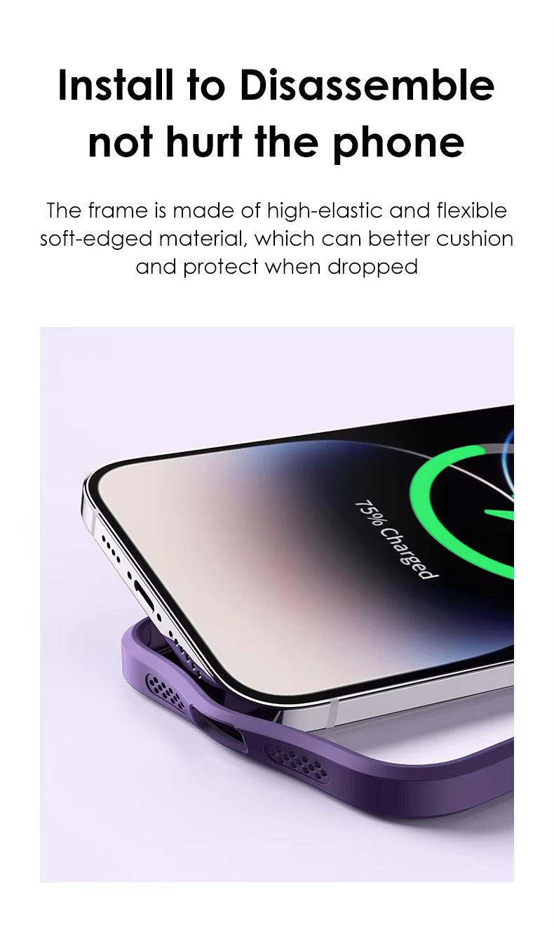 High Quality Apple iPhone Case MagSafe Compatible, Camera Lens & Screen Protection,  Cover with Aluminum Stand & Metal Lens