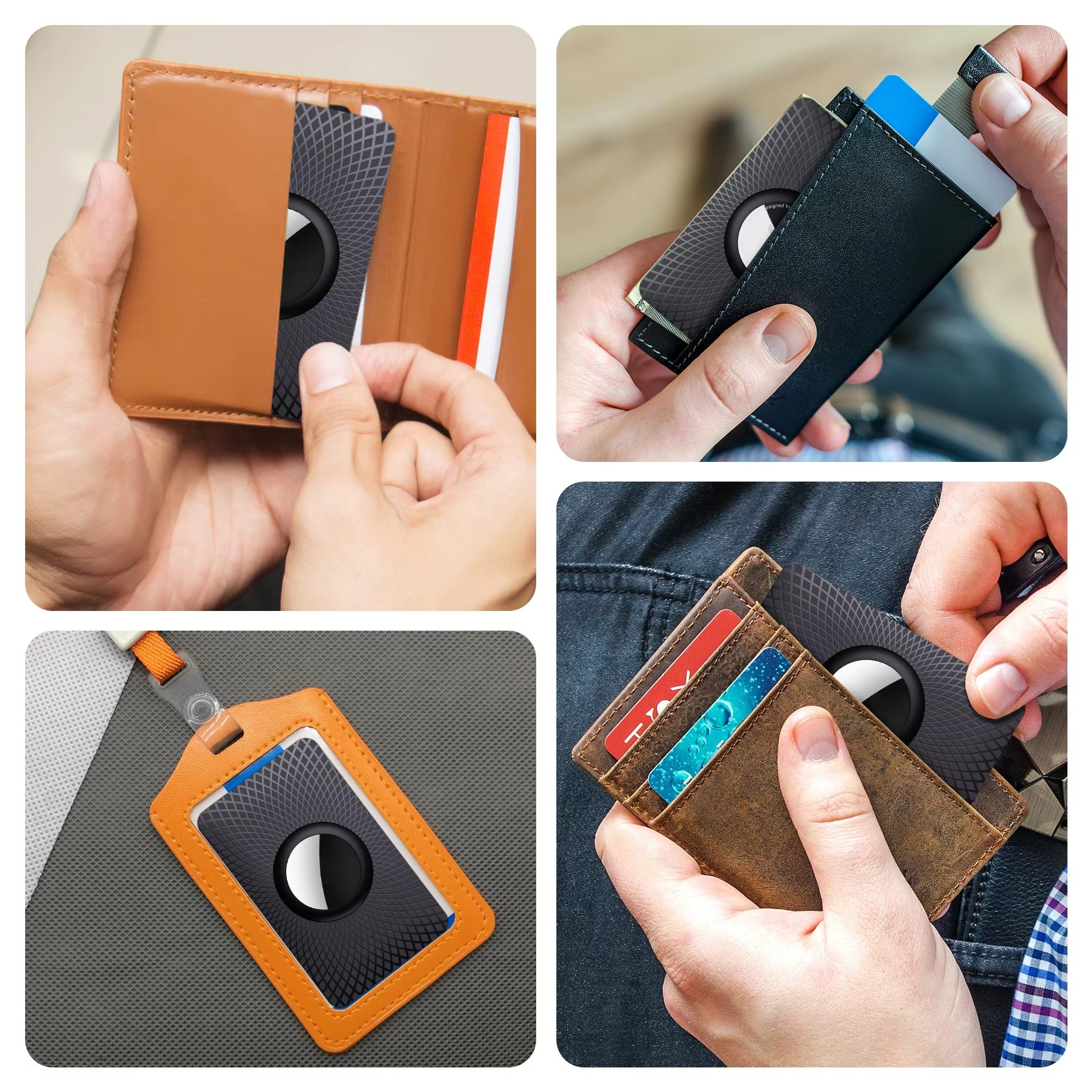 Premium Slim AirTag Wallet Case – Ultra-Thin Credit Card Holder Anti-Lost GPS Tracker Cover, Durable ABS Material, Lightweight Protective Sleeve for Wallets