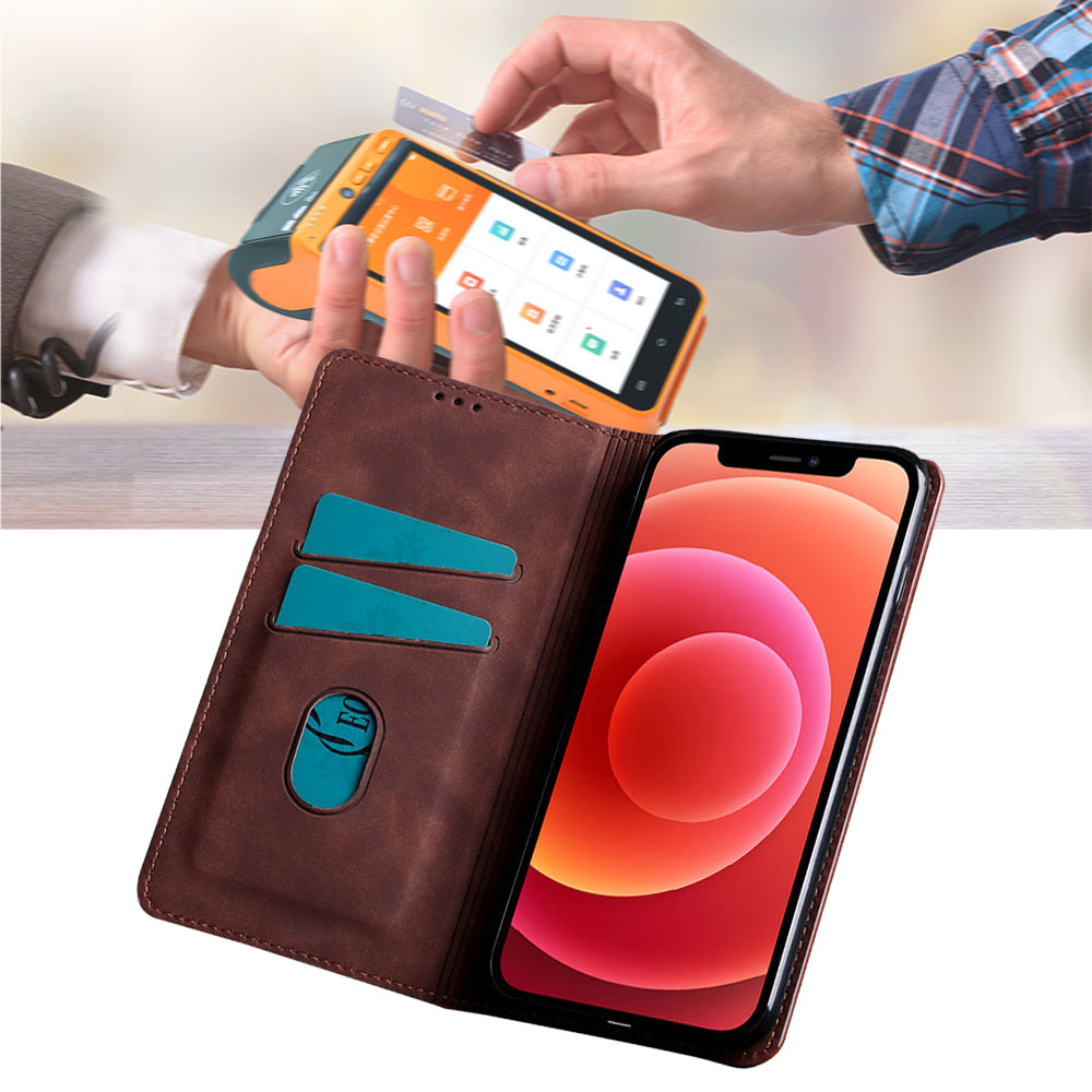 Luxury Magnetic Leather Flip iPhone Case – Premium Wallet Cover with Card Slots, and Magnetic Closure for iPhone Models