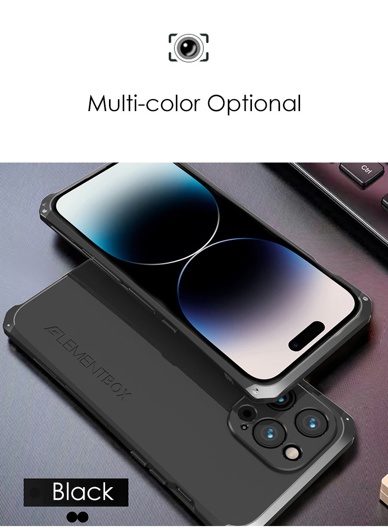 Luxury Aluminum Metal iPhone Case Shockproof Silica Gel Back Cover Anti-Collision Strip Durable Protection for iPhone Models