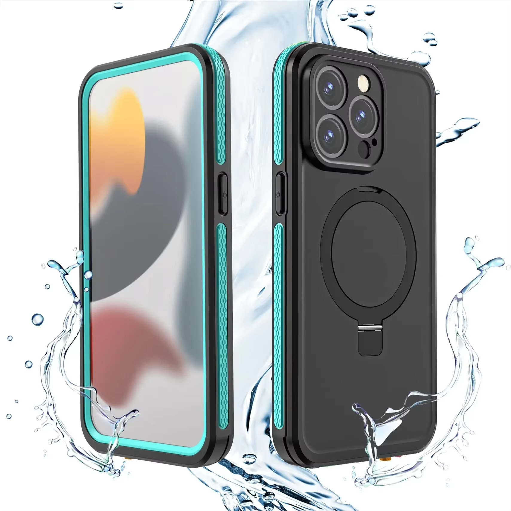 Robust Apple iPhone Case, MagSafe Compatible, Camera Lens and Screen Protection, Ultra Thin, Shockproof, Magnetic, Full All Around Protection, IP68 Waterproof Sports Cover