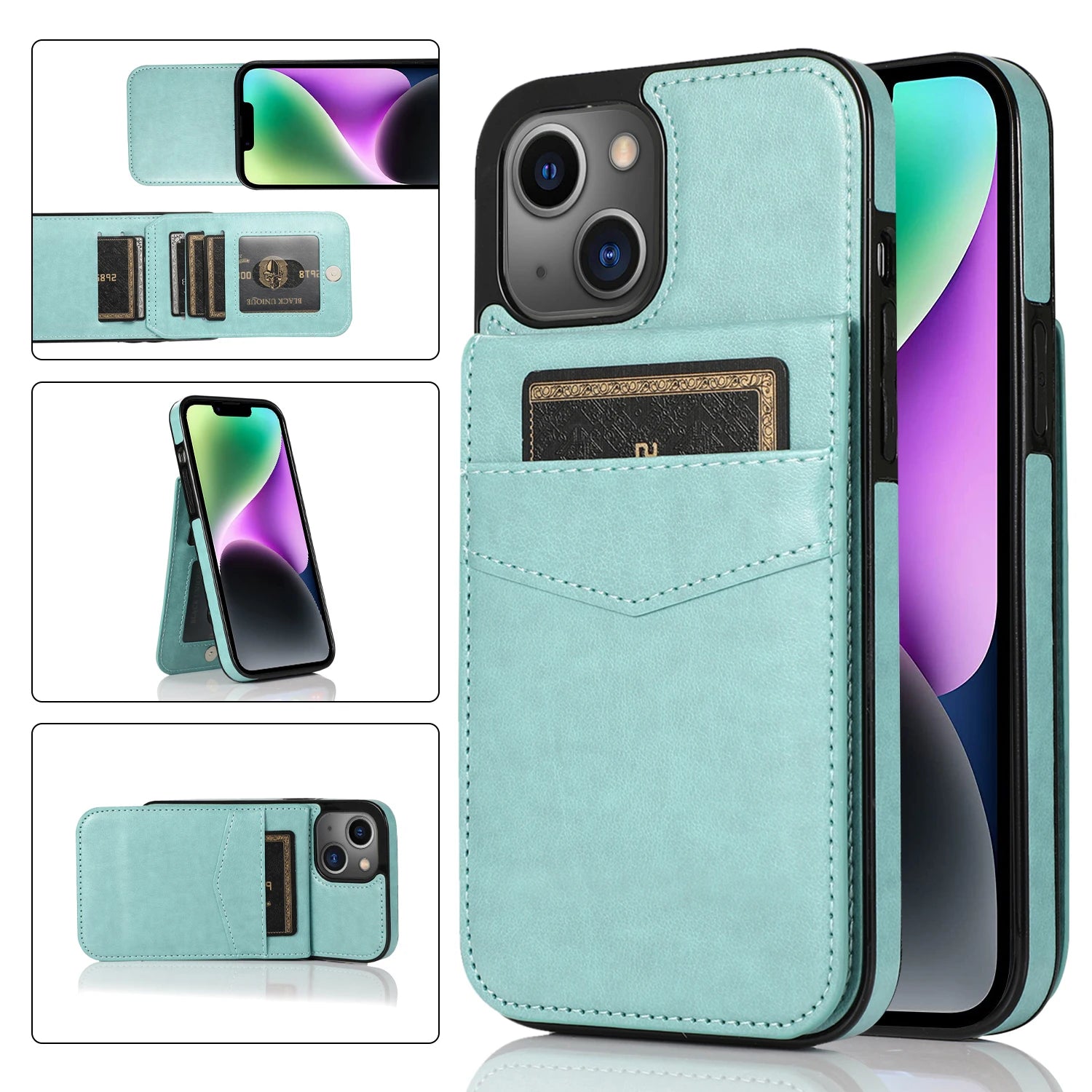 Luxury Flip Leather Wallet iPhone Case – Credit Card Holder, Kickstand, Premium & Durable Protection | Case for iPhone